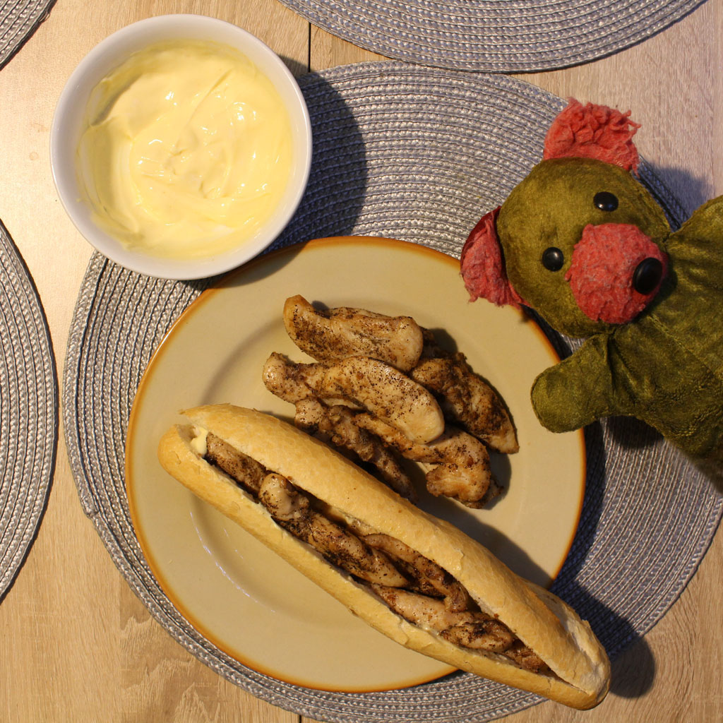  Spicy chicken baguette sandwiches